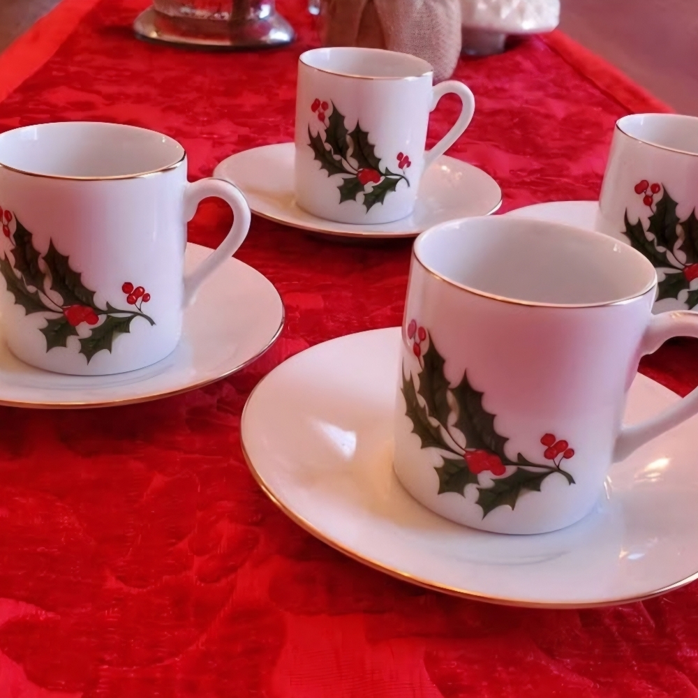 RH Macys All The Trimmings Small Espresso Cup And Saucer Set No Box.